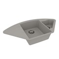 Кухонная мойка Lemark IRKANA 980 врезная угловая с доп. чашей и крылом из кварцгранита, Грей 9910045