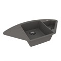 Кухонная мойка Lemark IRKANA 980 врезная угловая с доп. чашей и крылом из кварцгранита, Серый шёлк 9910047