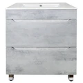 Комплект Тумба Loranto Florena 60 600х470х810 напольная, с раковиной Azario Leon, светлый бетон (CS00086990) CS00086990