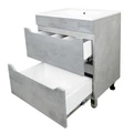 Комплект Тумба Loranto Florena 60 600х470х810 напольная, с раковиной Azario Leon, светлый бетон (CS00086990) CS00086990