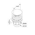 Закрывающийся сливной вентиль PUSH-OPEN/НАЖМИ ОТКРОЙ G 1 ¼ для раковин с отв.для перелива, (пластик), брашир.золото 10426N0-00