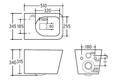 BLACK ALVA RIMLESS Безободковый подвесной унитаз CHARUS, EWC700-114B, черный, санфарфор EWC700-114B