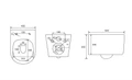 ELMO RIMLESS Безободковый подвесной унитаз CHARUS, EWC700-129W, Белый, Сантехнический фаянс EWC700-129W