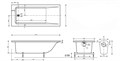 CHARUS Neo Ergonomika White Gloss  Ванна 170 х 70,FNC-NEO-170-70 CO, прямая, пристенная, искусственный камень Dolomite, глянцевый белый, с ножками(опорами) в комплекте FNC-NEO-170-70 CO