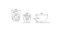 SKANDENBORG RIMLESS Безободковый подвесной унитаз, EWC700-125B, Черный, Санфарфор EWC700-125B