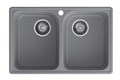 GranFest QUARZ (ECO-15) Мойка 2 чаши 740*480 (темно-серый) 15 темно-серый - фото 43698