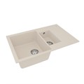 Кухонная мойка Lemark RAMZA 760 врезная прямоугольная с доп.чашей и крылом из кварцгранита, Шампань 9910042