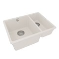 Кухонная мойка Lemark SINARA 550.2-U подстольного монтажа с доп.чашей из кварцгранита, Жасмин 9910082