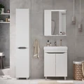 Тумба Lake 60, напольная, 2 дв., белый/серый оникс (под раковину 9696-60), VOLNA tnLAKE60.2D-01