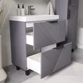 Тумба Geometry 70, напольная, 2ящ., графит (под раковину 9696-70), VOLNA tnGEOMETRY70.2Y-07