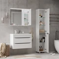 Зеркало-шкаф Lake 80, с LED подсветкой, правый, белый, VOLNA zsLAKE80.R-01