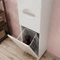 Пенал Adel 35, напольный, с корзиной, белый, VOLNA pnADEL35.KZ-01