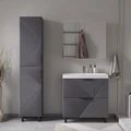 Шкаф зеркальный Geometry 40, напольный, графит, VOLNA pnGEOMETRY40-07