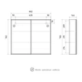 Шкаф зеркальный Geometry 80, подвесной, белый, VOLNA szGEOMETRY80