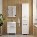 Шкаф зеркальный Onda 60, подвесной, белый, VOLNA szONDA60-01