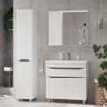 Тумба Lake 80, напольная, 2 дв., 1 ящ., белый/серый оникс (под раковину 9696-80), VOLNA tnLAKE80.2D.1Y-01