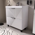 Тумба Geometry 80, напольная, 2ящ., белая (под раковину 9696-80), VOLNA tnGEOMETRY80.2Y-01