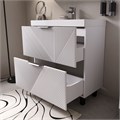 Тумба Geometry 80, напольная, 2ящ., белая (под раковину 9696-80), VOLNA tnGEOMETRY80.2Y-01