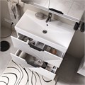 Тумба Geometry 80, напольная, 2ящ., белая (под раковину 9696-80), VOLNA tnGEOMETRY80.2Y-01
