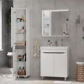 Зеркало-шкаф Lake 70, с LED подсветкой, левый, белый, VOLNA zsLAKE70.L-01