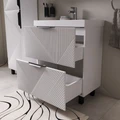 Тумба Geometry 70, напольная, 2ящ., белая (под раковину 9696-70), VOLNA tnGEOMETRY70.2Y-01