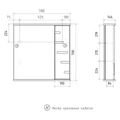 Зеркало-шкаф Joli 70, с LED подсветкой, правый, белый, VOLNA zsJOLI70.R-01