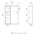 Зеркало-шкаф Joli 50, с LED подсветкой, левый, белый, VOLNA zsJOLI50.L-01