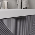 Тумба Geometry 80, напольная, 2ящ., графит (под раковину 9696-80), VOLNA tnGEOMETRY80.2Y-07
