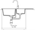 GRANFEST Мойка композит PRACTIK GF-P--980KL 2 чаши с крылом 980*510 мм, кашемир P-980KL кашемир