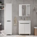Тумба Lake 70, напольная, 2 дв., белый/серый оникс (под раковину 9696-70), VOLNA tnLAKE70.2D-01