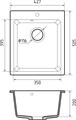 GRANFEST Мойка композит PRACTIK GF-P--505 1-чаш. 427*505 мм, кашемир P-505 кашемир