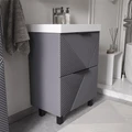 Тумба Geometry 60, напольная, 2ящ., графит (под раковину 9696-60), VOLNA tnGEOMETRY60.2Y-07