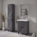 Тумба Geometry 60, напольная, 2ящ., графит (под раковину 9696-60), VOLNA tnGEOMETRY60.2Y-07