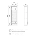 Шкаф EQUIL Stoune 25.1D со стеклом узкий универсальный, дуб черный (sSTOUNE25.1D.R/L-35) sSTOUNE25.1D.R/L-35