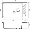 GranFest QUARZ (GF-ZL51) Мойка для кухни 760*480мм (черный) 51 черный
