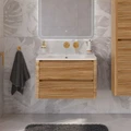 Тумба с раковиной подвесная CEZARES РЕЛАКС (RELAX) 80 Дуб карамельный, раковина белая без отверстия под смеситель RELAX-800-2C-SO-RC-P;CZR-800/480-LV-MR-NV-W0