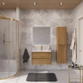 Тумба с раковиной подвесная CEZARES РЕЛАКС (RELAX) 80 Дуб карамельный, раковина белая RELAX-800-2C-SO-RC-P;CZR-800/480-LV-MR-NV