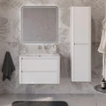Тумба с раковиной подвесная CEZARES РЕЛАКС (RELAX) 80 Bianco Lucido, раковина белая без отверстия под смеситель RELAX-800-2C-SO-BL;CZR-800/480-LV-MR-NV-W0
