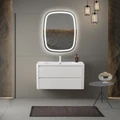 Тумба с раковиной подвесная CEZARES РЕЛАКС (RELAX) 100 Bianco Lucido, раковина белая RELAX-1000-2C-SO-BL;CZR-1000/480-LV-MR-NV