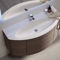 Тумба с раковиной подвесная CEZARES ЭДЕМ (EDEN) 121 Rovere scuro Soft, раковина белая 54408;50178