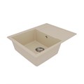 Кухонная мойка Lemark IMANDRA 640 врезная прямоугольная с крылом из кварцгранита, Бежевый 9910020