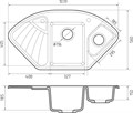 GRANFEST Мойка композит CORNER GF-C--1040E угловая 1039*560мм  иней арт.GF- C-1040E иней