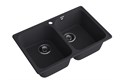 GranFest QUARZ (ECO-15) Мойка 2 чаши 740*480 (черный) 15 черный