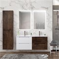 Тумбы с раковиной на две чаши подвесная BelBagno ЭТНА (ETNA) 120 Rovere Moro-Bianco Lucido, раковина белая ETNA-600-2C-SO-BL-P;ETNA-600-2C-SO-RW-P;BB1200-2-ETL