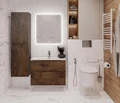 Тумба с раковиной подвесная BelBagno ЭТНА (ETNA-H60) 80 Rovere Moro, раковина белая ETNA-H60-800-2C-SO-RW-P;BB800ETL