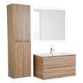 Тумба с раковиной подвесная BelBagno ЭТНА (ETNA) 90 Rovere Bianco, раковина белая ETNA-900-2C-SO-WO-P;BB900ETL