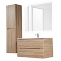 Тумба с раковиной подвесная BelBagno ЭТНА (ETNA) 90 Rovere Bianco, раковина белая ETNA-900-2C-SO-WO-P;BB900ETL