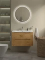 Тумба с раковиной подвесная BelBagno ЭТНА (ETNA) 80 Rovere Nature, раковина белая BB-8099-80 ETNA-800-2C-SO-RN-P;BB-8099-80