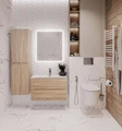 Тумба с раковиной подвесная BelBagno ЭТНА (ETNA) 70 Rovere Bianco, раковина белая ETNA-700-2C-SO-WO-P;BB700ETL
