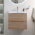 Тумба с раковиной подвесная BelBagno ЭТНА (ETNA) 60 Rovere Bianco, раковина белая BB-8099-60 ETNA-600-2C-SO-WO-P;BB-8099-60